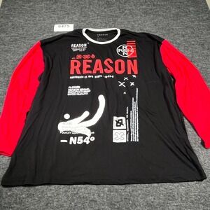Reason T Shirt Mens 5X Black Graphic Print Cotton Crew Neck Casual Outdoor